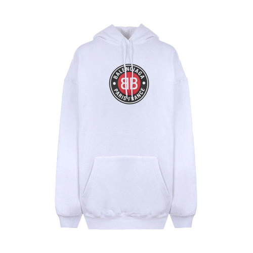 Balenciaga/巴黎世家  女裝 時尚百搭 品牌字母LOGO 連帽 女士白色棉質衛(wèi)衣 578135TJVD79000  HKY0640