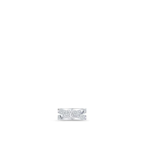  LV路易威登 22年秋冬 女士 戒指 BAGUE EMPREINTE， OR BLANC ET DIAMANTS Q9L67G Q9L67H Q9L67 預(yù)定商品2-8周發(fā)貨