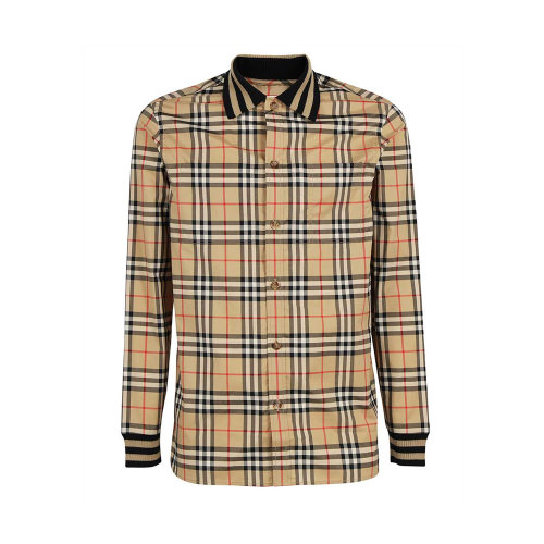 BURBERRY/博柏利 男士格紋棉質長袖襯衫 8050131
