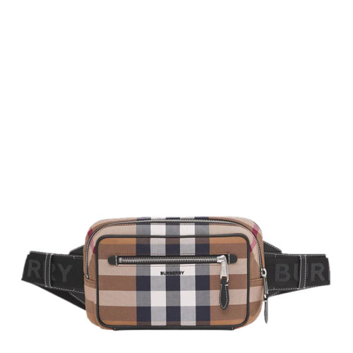 BURBERRY/博柏利  男士格紋logo壓花腰包胸包男包 8042038