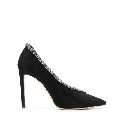 Jimmy Choo/周仰杰  女士黑色時(shí)尚仿水晶鑲嵌高跟鞋LILIAN100URMBLK HQY015678