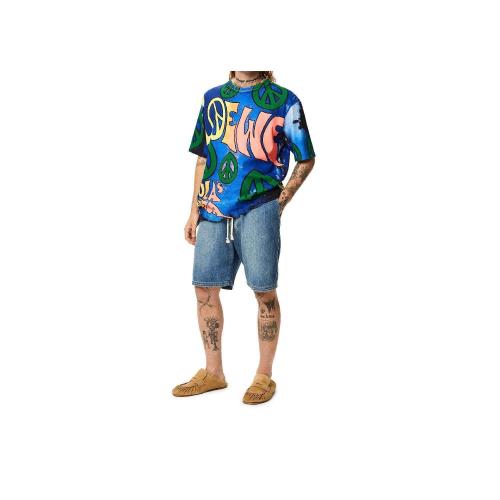  LOEWE羅意威 22年秋冬 男士 短袖T恤 Paulas peace print T-shirt in cotton H616Y22X34-9990