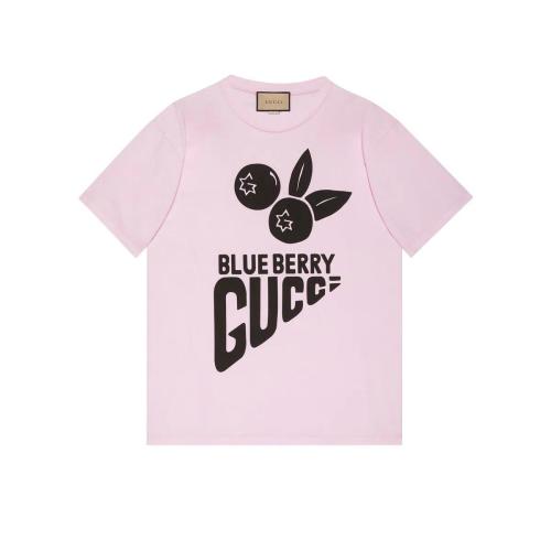  GUCCI古馳 22年秋冬 女士 “Blueberry Gucci”印花棉質(zhì)T恤 616036 XJDWE 5595