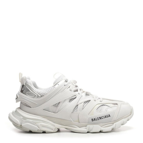 BALENCIAGA 巴黎世家 男士 鞋靴  白色系帶字母LOGO網面拼接時尚運動鞋 男士休閑運動鞋