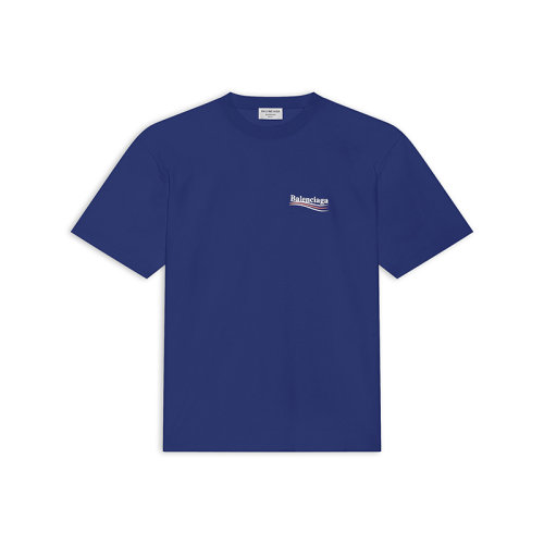 Balenciaga/巴黎世家 22年秋冬新款 男士藍(lán)色純棉藝術(shù)畫印花短袖T恤620969TIV521195