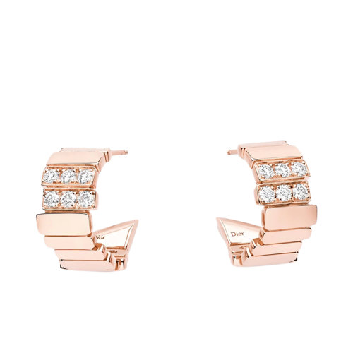 DIOR/迪奧 GEM系列 18K金玫瑰金鑲嵌鉆石耳環JGEM95002_0000