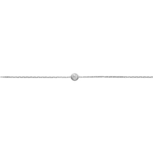 CARTIER/卡地亞 Diamants Légers系列 簡(jiǎn)約優(yōu)雅超小號(hào)18k金白金鑲鉆手鏈 B6045517