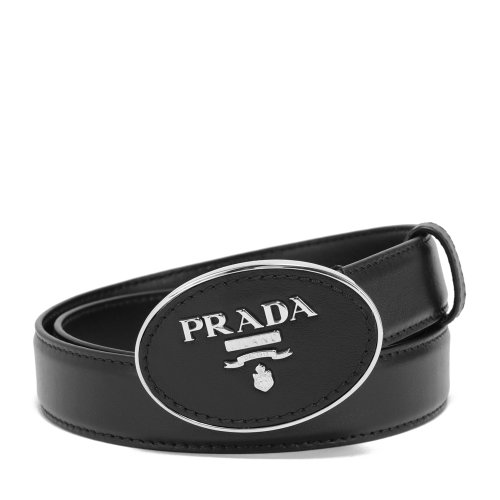 PRADA/普拉達 女士品牌標識金屬扣飾City Calf皮革可調節腰帶 1CC277_8NQ_F0002