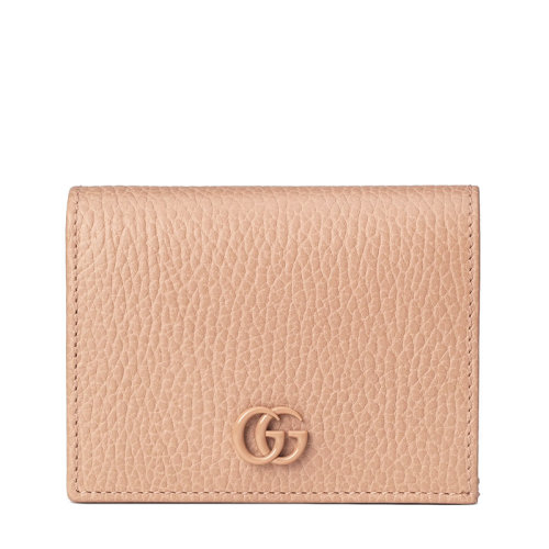 GUCCI/古馳 20  GG Marmont系列 女士粉末色皮革雙G折疊錢包45612617WEN2754