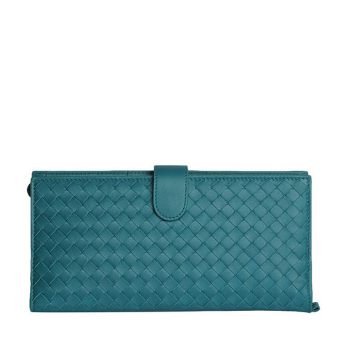 Bottega Veneta/葆蝶家 BV  女士綠色牛皮手拿包錢包零錢包女包 407255-V001N-4409