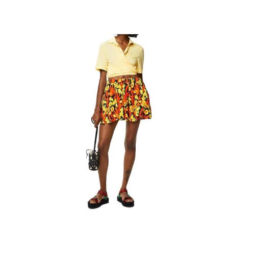  LOEWE羅意威 22年秋冬 女士 短褲 Cactus print flare shorts in viscose S616Y04X33-8939