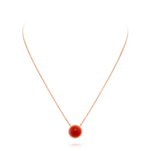 Van Cleef & Arpels/梵克雅寶 Ornées de pierres 系列紅玉髓圓珠吊墜項鏈 VCARP4DO00