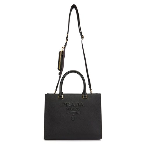  PRADA/普拉達(dá) 女士黑色皮革斜挎包 1BA337 NZV F0002 PLSX