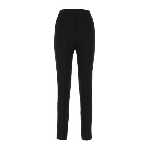 MaxMara/麥絲瑪拉 女士黑色棉質混紡面料休閑褲直筒褲長褲女褲 11360307-650-003