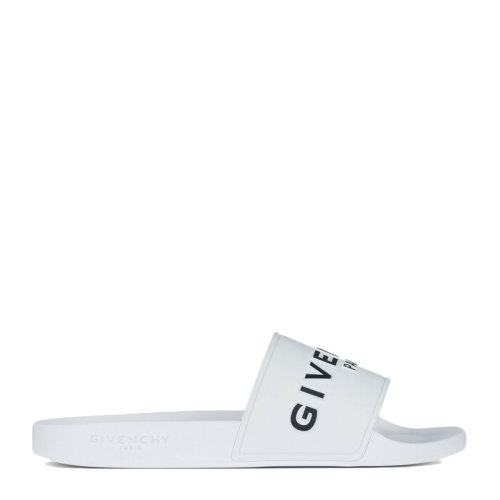 Givenchy/紀(jì)梵希 男士白色時(shí)尚LOGO徽標(biāo)橡膠平底涼鞋拖鞋沙灘鞋男鞋BH300HH0EL-100