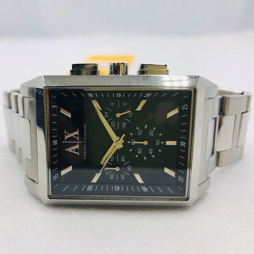 ARMANI EXCHANGE/ARMANI EXCHANGE 男士方形石英計時腕表 （表盒破損）（表劃痕）