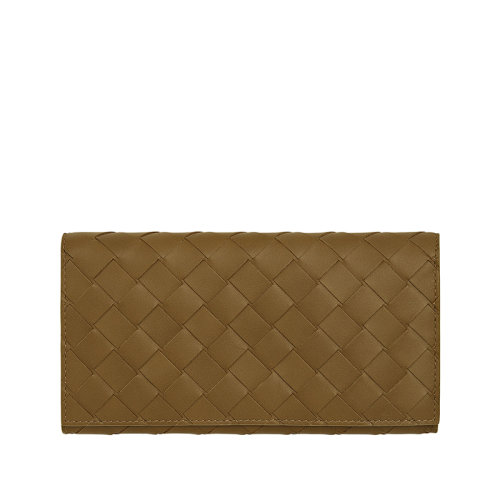 Bottega Veneta/葆蝶家 22春夏新款 男士橡果色Intrecciato編織牛皮革配零錢包長款錢包591365VCPQ47718