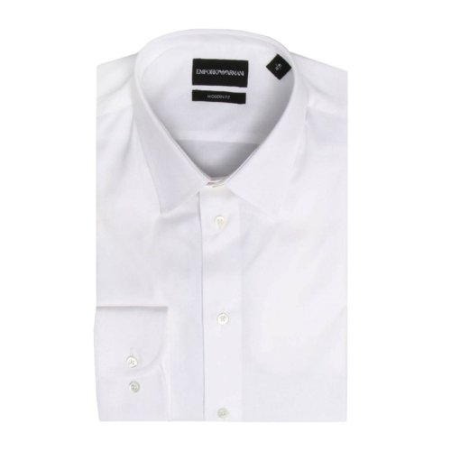  Emporio Armani/安普里奧阿瑪尼 男士白色棉質(zhì)長(zhǎng)袖襯衫 W1CM5L