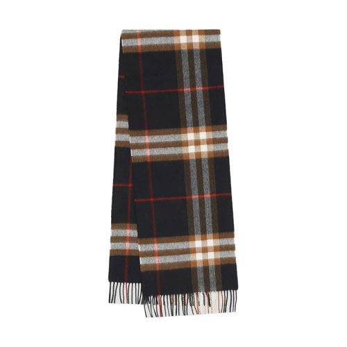 BURBERRY/博柏利新款 男女同款黑色/棕色經典格紋羊絨流蘇圍巾80164081