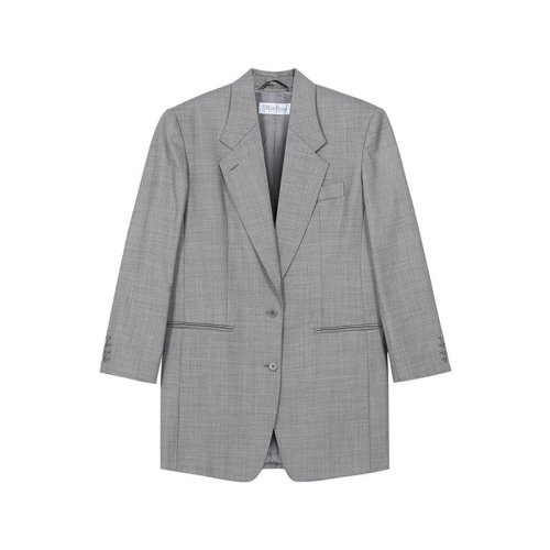  MaxMara/麥絲瑪拉 女士灰色羊毛西裝上衣 GUELFO 001 PLFSX
