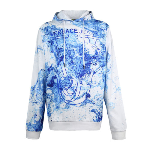 VERSACE/范思哲 男裝 服飾 上衣經(jīng)典logo印花色棉連帽衛(wèi)衣 男衛(wèi)衣 B7GLB704-6597