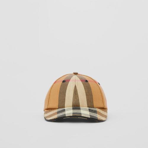  BURBERRY 22年秋冬 男士 格紋尼龍棒球帽 80520911