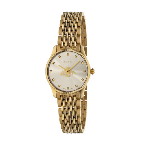 GUCCI/古馳 G-Timeless系列女士拉絲表盤黃金PVD表殼腕表 29毫米 632119I86009812