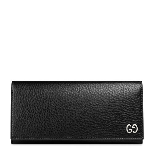 GUCCI/古馳 男士黑色牛皮雙G長款錢夾 481727-A7M0N-1000