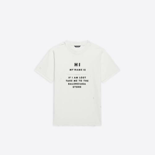  BALENCIAGA巴黎世家 22年春夏 女士 短袖T恤 Hi My Name Is 修身T恤 661705TKVF19081 預定商品1-3周發貨
