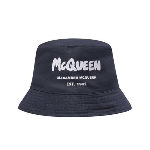 Alexander McQueen/亞歷山大麥昆 男士織物帽子漁夫帽徽標圖案 667779 4404Q