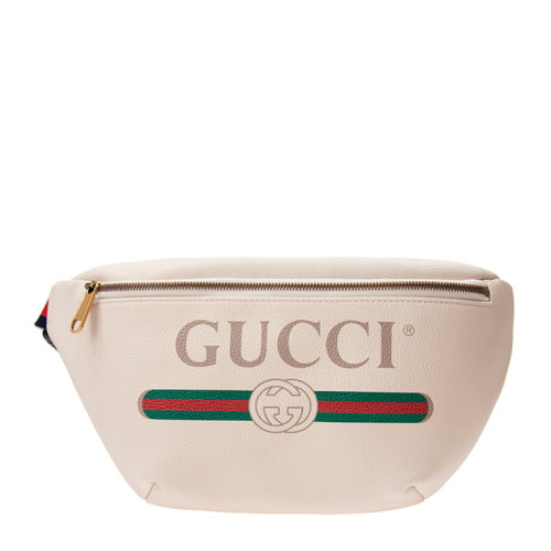 GUCCI/古馳 男女同款中性牛皮經典大LOGO字母徽標印花拉鏈開合單肩包斜挎包胸包腰包 530412-0GCCT 多色可選