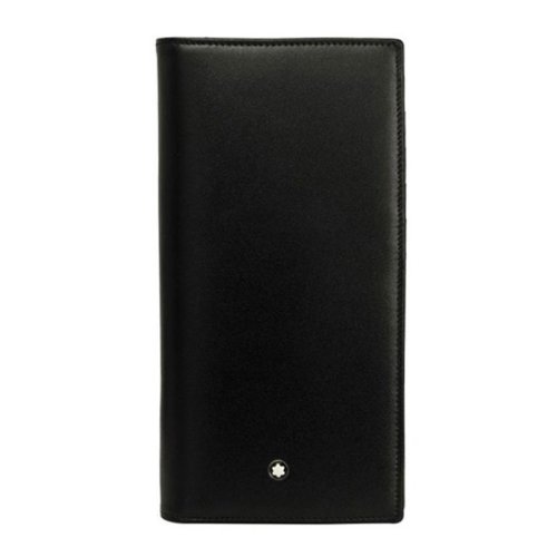 MontBlanc/萬寶龍 大班系列 男士黑色長款牛皮錢包12卡位折疊錢夾 114535