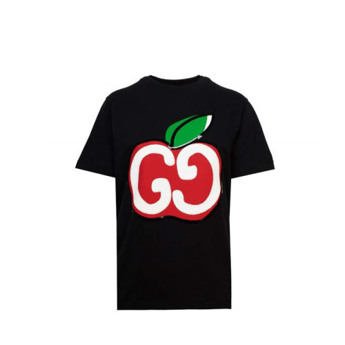 GUCCI/古馳  女士短袖T恤 黑色櫻桃圖案棉質T恤580762 XJB7U 9381-165#200423CJW