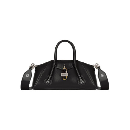 Givenchy/紀(jì)梵希 22新款 Antigona Stretch系列 女士迷你黑色皮革磁性封口拆卸調(diào)節(jié)肩帶單肩手提斜挎梯形包BB50RHB1NF-001