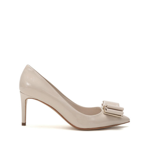 Salvatore Ferragamo/菲拉格慕  女士ZERI 70系列漆皮雙蝴蝶結尖頭高跟鞋 0741002