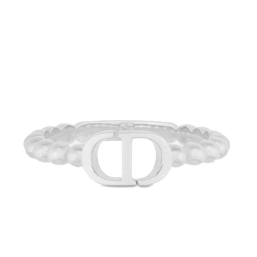 DIOR/迪奧 22新款PETIT CD系列 女士銀色金屬飾CD徽標(biāo)字母徽標(biāo)指環(huán)戒指R1298WOMMT_D000