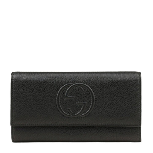 GUCCI 古馳 女士雙G牛皮長款錢包錢夾