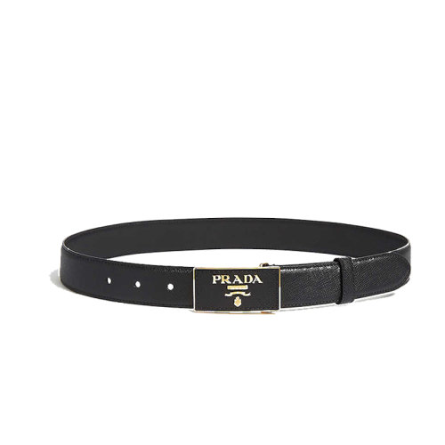 PRADA/普拉達  女士黑色皮革時尚百搭品牌字母皮帶腰帶 1CC291-053-F0002