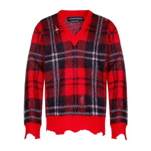 Alexander McQueen/亞歷山大麥昆 春夏 男性 時尚 格子 混色 男士針織衫/毛衣 534376 Q1RQT 6543