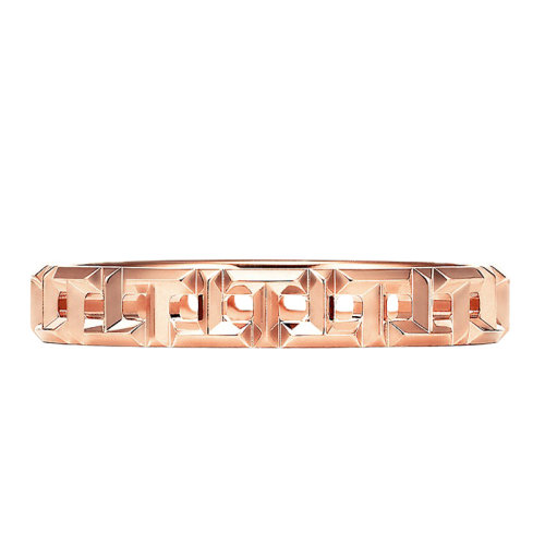Tiffany & Co./蒂芙尼 18K金 玫瑰金 True 窄式戒指GRP10820