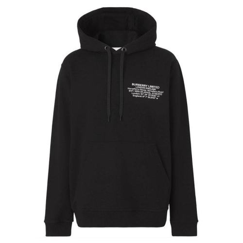  BURBERRY/博柏利 logo印花抽繩連帽衫男士 80427531