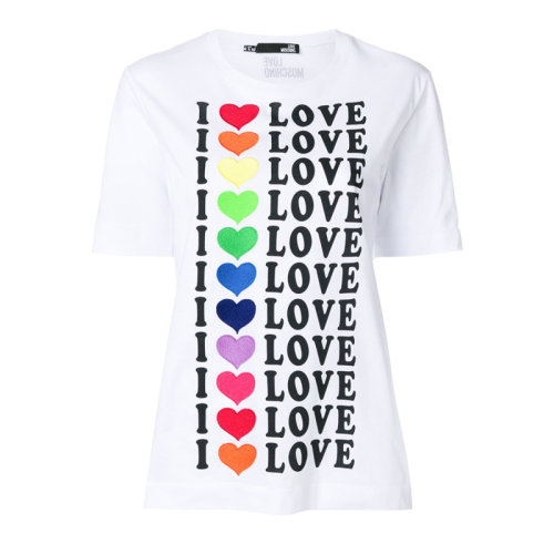 LOVE MOSCHINO/LOVE MOSCHINO  女裝 字母圖案 女士白色棉質時尚圓領春夏短袖T恤 4F1549M3517A00
