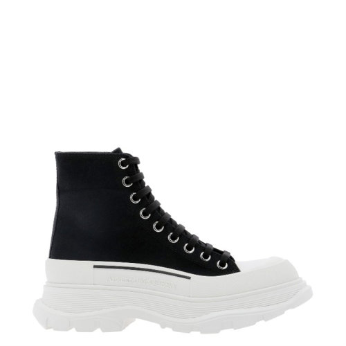 Alexander McQueen/亞歷山大麥昆 女士女鞋 黑色 鞋頭厚底 休閑運動鞋 611706W4MV21070