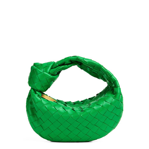Bottega Veneta/葆蝶家 22新款Mini Jodie系列 女士鸚鵡綠色Intrecciato編織牛皮革羊皮革肩背手提包651876VCPP53722