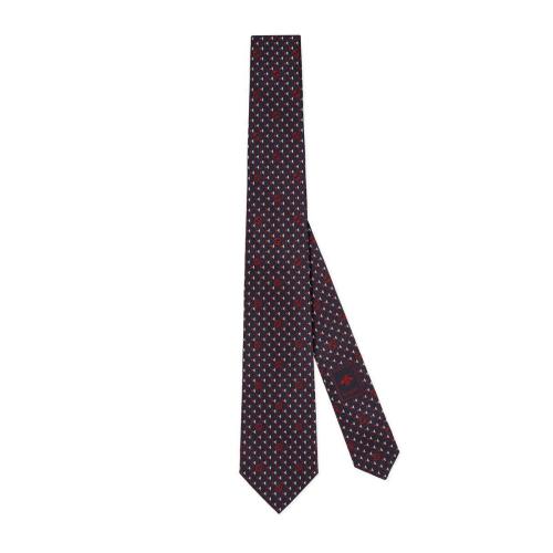  GUCCI古馳 22年秋冬 男士 飾圓形互扣式雙G真絲領帶 721252 4E002 1074