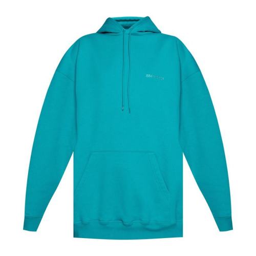  Balenciaga/巴黎世家 藍綠色logo徽標(biāo)連帽衛(wèi)衣 578135 TKVB5 4664