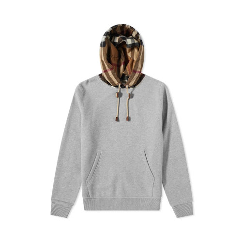 BURBERRY/博柏利 男士灰色棉質混紡滌綸長袖衛衣帽衫 8045005