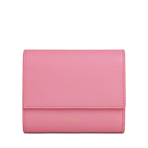 CELINE/賽琳  女士小號粉色小牛皮短款錢包10B573BEL.25FO