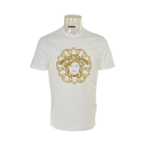  VERSACE/范思哲 男士白色棉質短袖T恤 A73292 1952 A93A PLFSX
