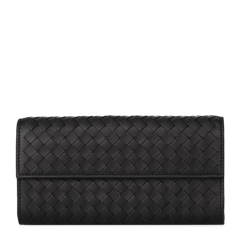 Bottega Veneta/葆蝶家 男士羊皮編織長款商務休閑錢夾錢包